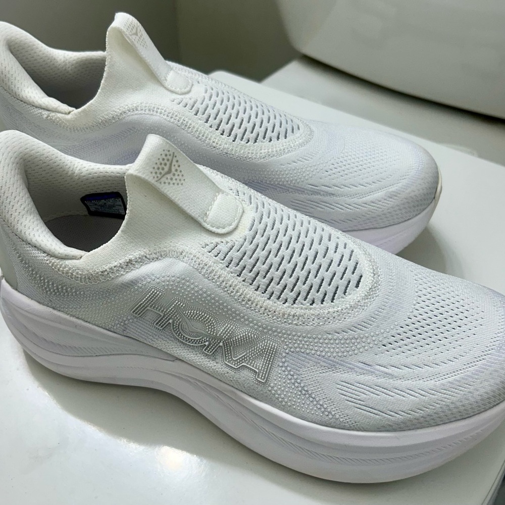 Hoka White Skyward Laceless Slip-On Sneakers Women’s 9.5